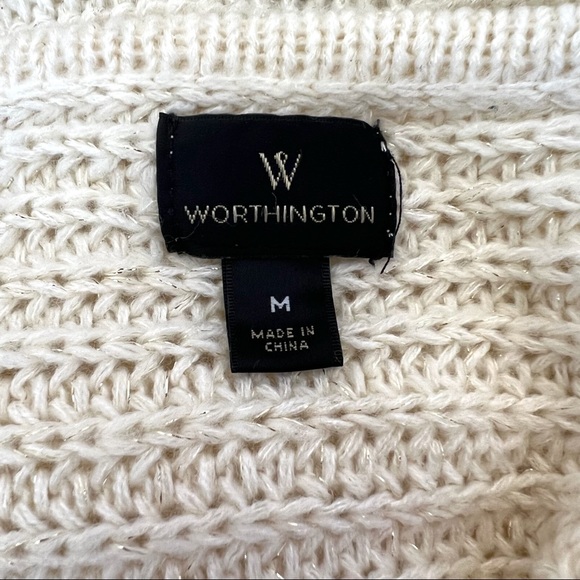 Worthington Ivory White Short Sleeve Dolman Chunky Sweater G-3 - Picture 6 of 6